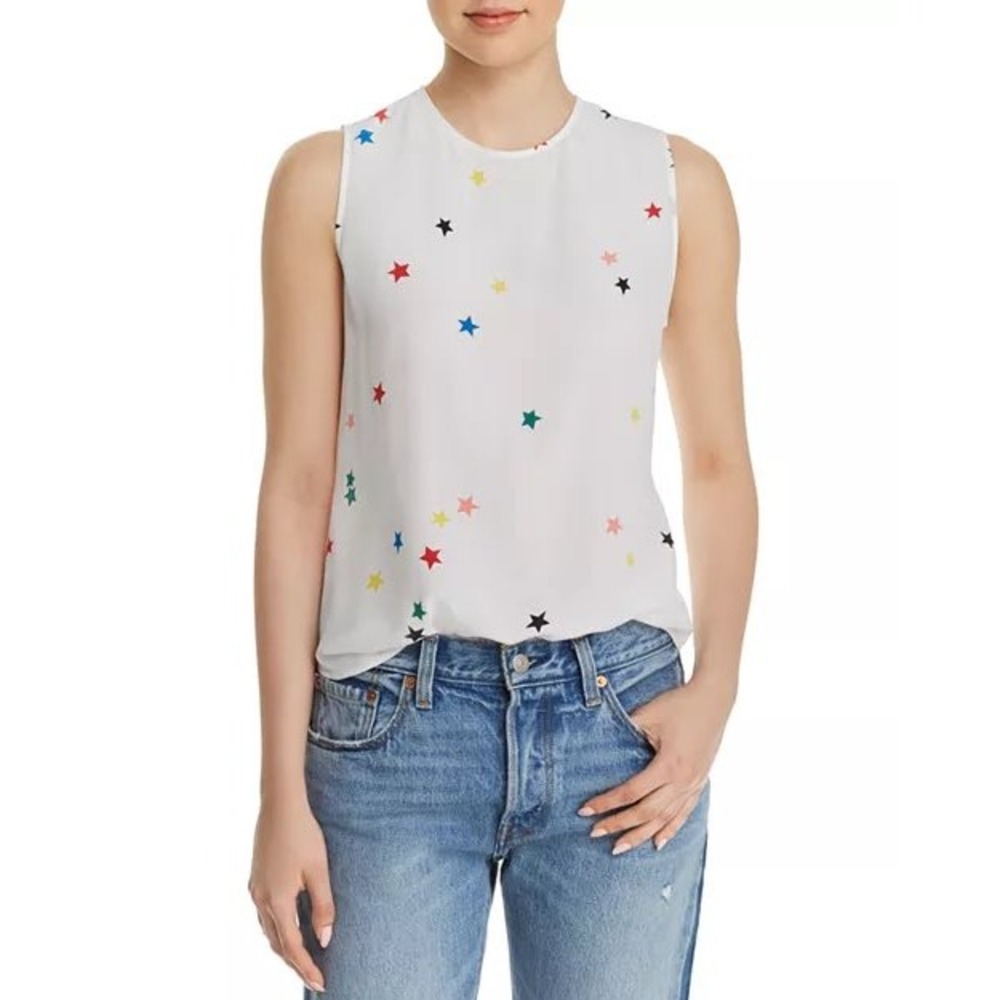 EQUIPMENT Lyle Star-Print Silk Top Multicolor Women's Size Small